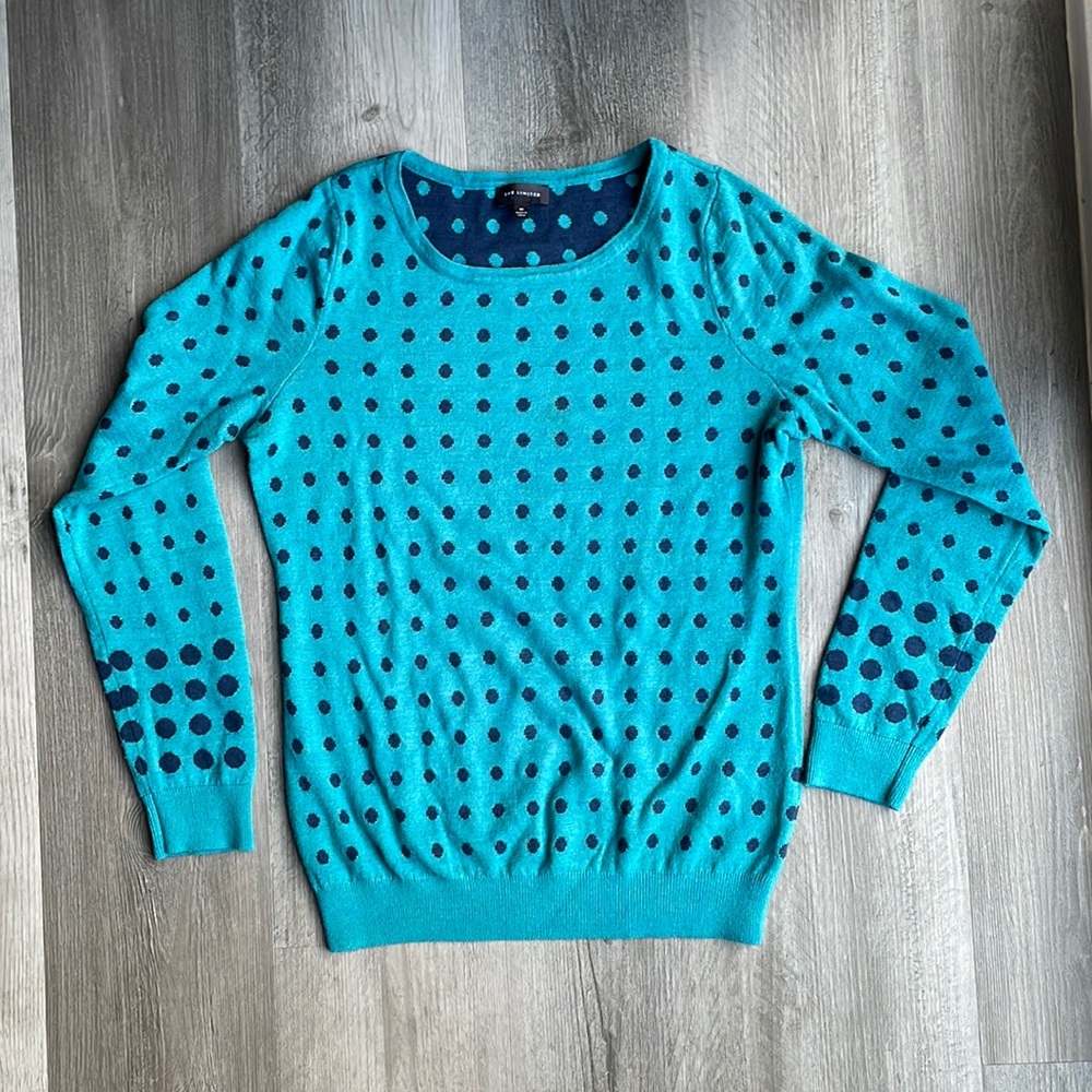 The Limited Medium Polka Dot Green Sweater